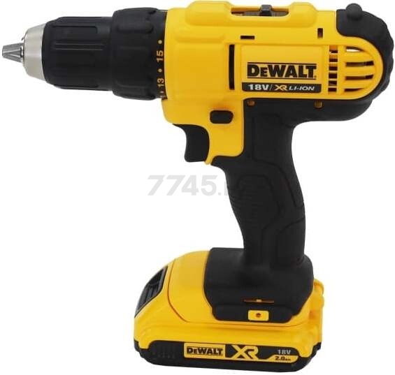 Дрель-шуруповерт аккумуляторная DEWALT XR DCD771D2 (DCD771D2-KS) - Фото 3